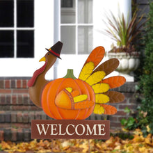 Load image into Gallery viewer, 30.00"H Thanksgiving Metal Turkey Yard Stake/Hanging Wall Decor (Two Function)