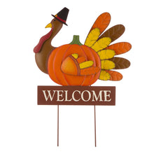 Load image into Gallery viewer, 30.00"H Thanksgiving Metal Turkey Yard Stake/Hanging Wall Decor (Two Function)