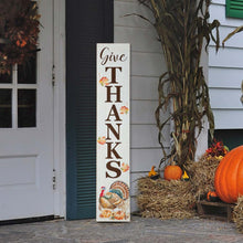 Load image into Gallery viewer, 42"H Thanksgiving Wooden "Give THANKS" Porch Sign Board