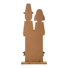 Load image into Gallery viewer, 36"H Thanksgiving Wooden Pilgrim Couple Poch Décor