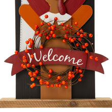 Load image into Gallery viewer, 36"H Thanksgiving Wooden Pilgrim Couple Poch Décor