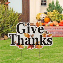 Load image into Gallery viewer, 24"H "Give Thanks" Wooden Yard Stake/Hanging Wall Décor (Two Functions)