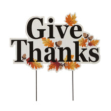 Load image into Gallery viewer, 24"H "Give Thanks" Wooden Yard Stake/Hanging Wall Décor (Two Functions)