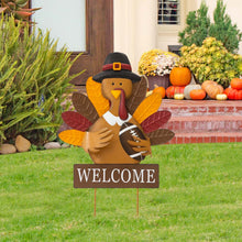 Load image into Gallery viewer, 30"H Thanksgiving Metal Turkey Yard Stake/Hanging Wall Décor (Two Functions)