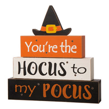 Load image into Gallery viewer, 11.54"H Halloween Wooden Lighted Witch/Word Block Table Decor