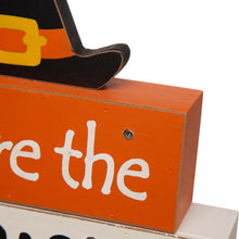 Load image into Gallery viewer, 11.54"H Halloween Wooden Lighted Witch/Word Block Table Decor