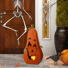 Load image into Gallery viewer, 23.62"H Halloween Metal Jack-O-Lantern with LED Pillar