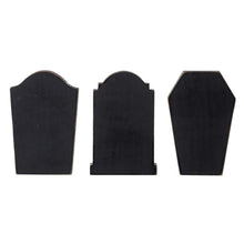 Load image into Gallery viewer, 7"H Halloween Wooden Tombstone Table Sign Decor, Set of 3