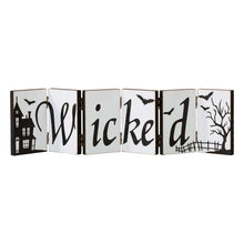 Load image into Gallery viewer, Halloween Wooden Hinged Table Signs (Spooky and Wicked)