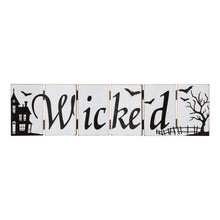 Load image into Gallery viewer, Halloween Wooden Hinged Table Signs (Spooky and Wicked)