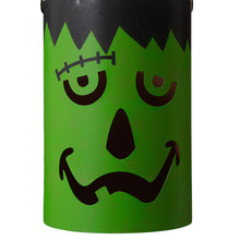 Load image into Gallery viewer, Green Halloween Metal Cutout Frankenstein Face Bucket, Set of 2