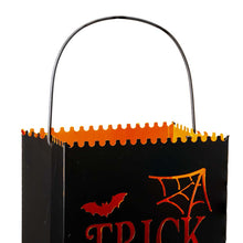 Load image into Gallery viewer, Black Halloween Metal Cutout "TRICK OR TREAT" Bucket, Set of 2