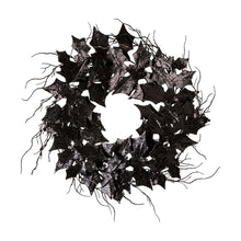 Load image into Gallery viewer, 26"D Lighted Halloween Bat Wreath
