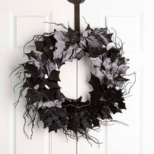 Load image into Gallery viewer, 26"D Lighted Halloween Bat Wreath