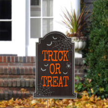 Load image into Gallery viewer, 29"H Halloween Wooden Tombstone Yard Stake or Standing Decor or Hanging Decor (KD, Three Functions)