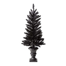 Load image into Gallery viewer, 4 ft Lighted Black PVC Tips Porch Tree With 100 Orange LED Lights