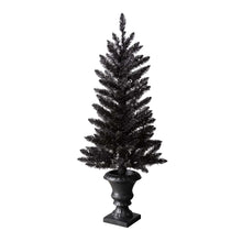 Load image into Gallery viewer, 4 ft Lighted Black PVC Tips Porch Tree With 100 Orange LED Lights