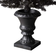 Load image into Gallery viewer, 4 ft Lighted Black PVC Tips Porch Tree With 100 Orange LED Lights