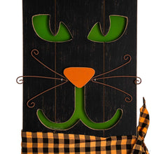 Load image into Gallery viewer, 30"H Lighted Wooden Black Cat Porch Decor