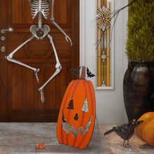 Load image into Gallery viewer, 36"H Lighted Metal Cutout Pumpkin Porch Decor