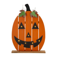 Load image into Gallery viewer, 30"H Lighted Wooden Cutout Pumpkin Porch Decor