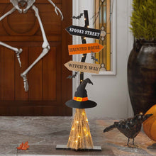Load image into Gallery viewer, 42"H Lighted Wooden Witch's Broom Porch Decor