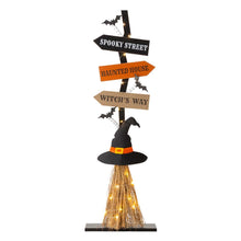 Load image into Gallery viewer, 42"H Lighted Wooden Witch's Broom Porch Decor
