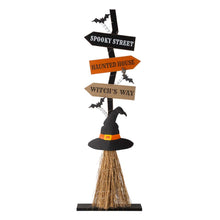 Load image into Gallery viewer, 42"H Lighted Wooden Witch's Broom Porch Decor