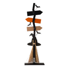 Load image into Gallery viewer, 42"H Lighted Wooden Witch's Broom Porch Decor