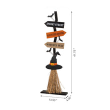 Load image into Gallery viewer, 42"H Lighted Wooden Witch's Broom Porch Decor
