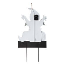 Load image into Gallery viewer, 32"H Lighted Halloween Metal Ghost Yard Stake or Hanging Decor (Two Functions)