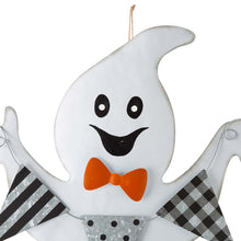 Load image into Gallery viewer, 32"H Lighted Halloween Metal Ghost Yard Stake or Hanging Decor (Two Functions)