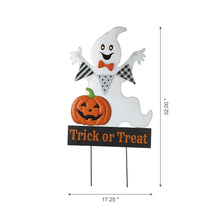 Load image into Gallery viewer, 32"H Lighted Halloween Metal Ghost Yard Stake or Hanging Decor (Two Functions)