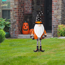 Load image into Gallery viewer, 36"H Halloween Metal Gnome Yard Stake or Hanging Decor (Two Functions)