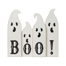 Load image into Gallery viewer, 12"L Halloween Wooden Ghost Table Decor