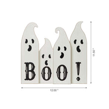 Load image into Gallery viewer, 12"L Halloween Wooden Ghost Table Decor