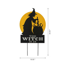 Load image into Gallery viewer, 30"H Halloween Wooden & Metal "Witch is making poison" Yard Stake or Wall Décor (Two Functions)