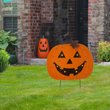 Load image into Gallery viewer, 32"H Halloween Wooden & Metal Pumpkin Stake or Wall Décor (Two Functions)