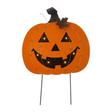 Load image into Gallery viewer, 32"H Halloween Wooden & Metal Pumpkin Stake or Wall Décor (Two Functions)