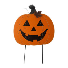 Load image into Gallery viewer, 32"H Halloween Wooden & Metal Pumpkin Stake or Wall Décor (Two Functions)