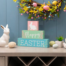 Load image into Gallery viewer, 9.5"L Wooden Easter Block Table Decor