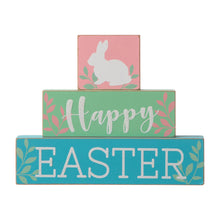 Load image into Gallery viewer, 9.5"L Wooden Easter Block Table Decor