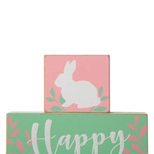 Load image into Gallery viewer, 9.5"L Wooden Easter Block Table Decor