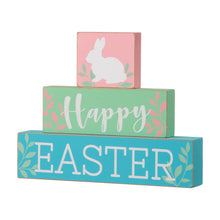 Load image into Gallery viewer, 9.5"L Wooden Easter Block Table Decor