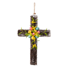 Load image into Gallery viewer, 18"H Easter Floral Cross