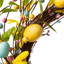 Load image into Gallery viewer, 22"D Easter Wreath With Multicolor Easter Eggs