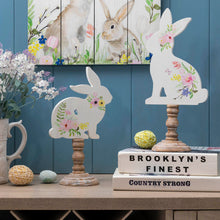 Load image into Gallery viewer, Easter Wooden Bunny Table Décor, Set of 2