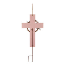 Load image into Gallery viewer, 32"H Easter Wooden/Metal Cross Yard Stake or Wall Decor (KD, Two Function)