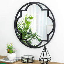 Load image into Gallery viewer, 23.62"D Black Metal Framed Round Wall Mirror