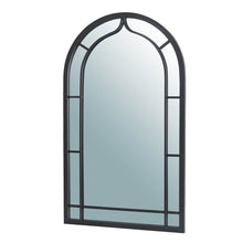 Load image into Gallery viewer, 33.07"H Oversized Black Metal Framed Arched Wall Mirror